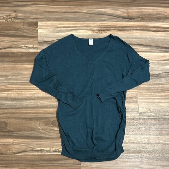 Old navy maternity Teal V-Neck Sweater size small - Picture 1 of 3